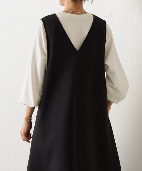 BEARDSLEY(ビアズリー)の「ダンボールジャンスカ(ジャンパースカート・レディース・ブラック/モカ・0/1)」の6枚目の写真