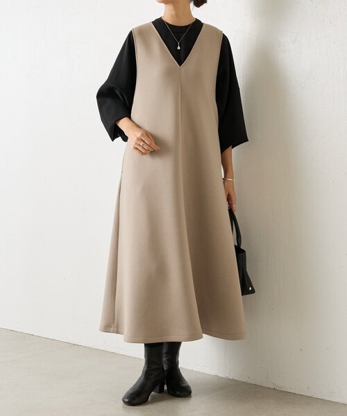 BEARDSLEY(ビアズリー)の「ダンボールジャンスカ(ジャンパースカート・レディース・ブラック/モカ・0/1)」の21枚目の写真