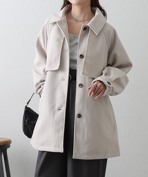 COLONY 2139（コロニートゥーワンスリーナイン）の「2WAYカラーミドルコート（トレンチコート・レディース・アイボリー/ブラウン/ブラック・FREE）」の5枚目の写真