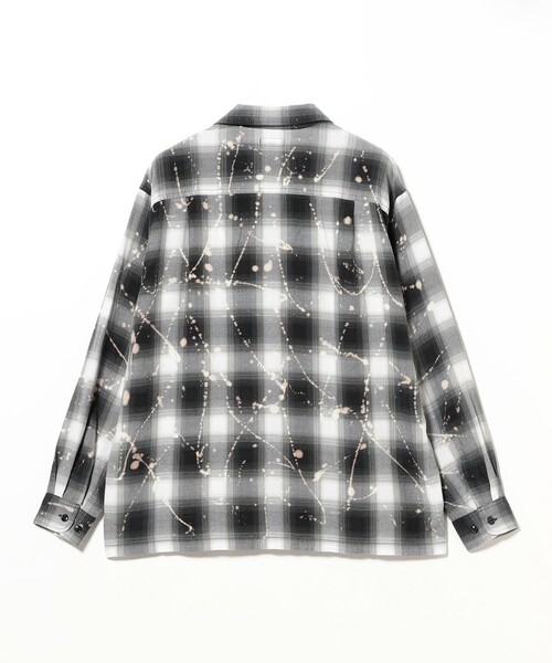 BEAMS(ビームス)の「ブリーチ オンブレチェック オープンカラーシャツ【リラックスフィット】(シャツ/ブラウス・メンズ・ブラック/ブラウン・M/S/L/XL)」の6枚目の写真