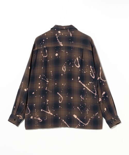 BEAMS(ビームス)の「ブリーチ オンブレチェック オープンカラーシャツ【リラックスフィット】(シャツ/ブラウス・メンズ・ブラック/ブラウン・M/S/L/XL)」の9枚目の写真