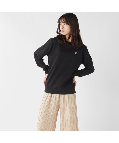 FILA GOLF(フィラゴルフ )の「FILA フィラ クルーネック 裏毛 スウェット トレーナー(スウェット・レディース・ブラック/杢グレー/ターコイズブルー・M/L/LL)」の6枚目の写真