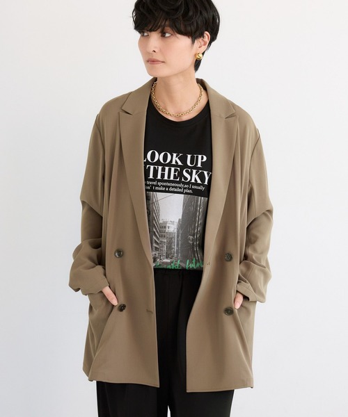 BARNYARDSTORM（バンヤードストーム）の「BARNYARDSTORM / NEWダブルクロスジャケット（テーラードジャケット・レディース・カーキ/ブラック/チャコールグレー・M/S）」の10枚目の写真