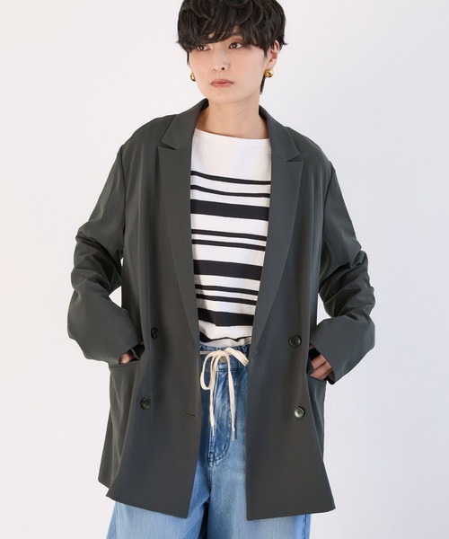 BARNYARDSTORM（バンヤードストーム）の「BARNYARDSTORM / NEWダブルクロスジャケット（テーラードジャケット・レディース・カーキ/ブラック/チャコールグレー・M/S）」の13枚目の写真