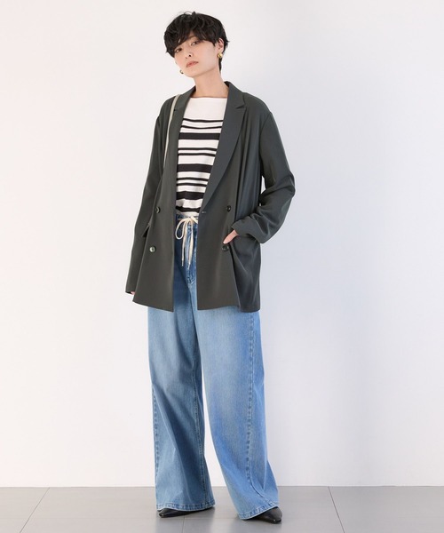 BARNYARDSTORM（バンヤードストーム）の「BARNYARDSTORM / NEWダブルクロスジャケット（テーラードジャケット・レディース・カーキ/ブラック/チャコールグレー・M/S）」の6枚目の写真