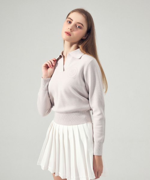 LORDLOAR(ロードロアル)の「シグニチャーカラー長袖ニットPINK(ニット/セーター・レディース・その他・MEDIUM/SMALL/LARGE)」の1枚目の写真