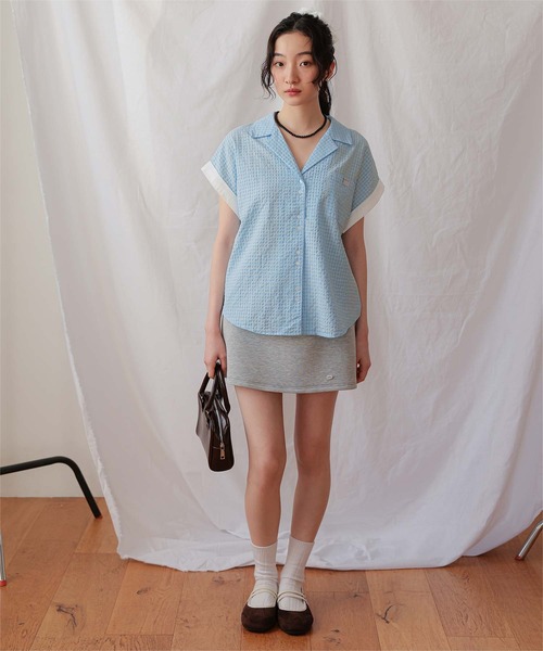miette(ミエット)の「オープンカラーダブルボタン半袖シャツ(シャツ/ブラウス・レディース・ホワイト/ネイビー/ライトブルー・S/L/M)」の11枚目の写真
