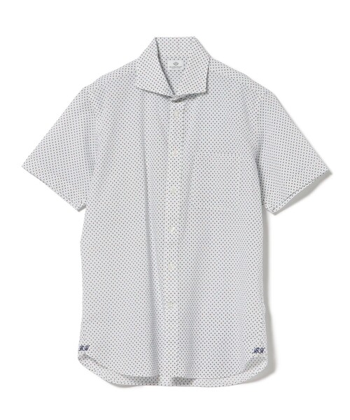 BEAMS HEART(ビームスハート)の「シアサッカー スクエアプリント柄 カッタウェイカラー シャツ 26SS【クールビズ】(シャツ/ブラウス・メンズ・ホワイト・MEDIUM/SMALL/LARGE/X-LARGE)」の6枚目の写真