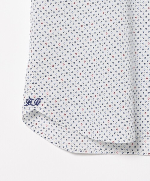BEAMS HEART(ビームスハート)の「シアサッカー スクエアプリント柄 カッタウェイカラー シャツ 26SS【クールビズ】(シャツ/ブラウス・メンズ・ホワイト・MEDIUM/SMALL/LARGE/X-LARGE)」の9枚目の写真