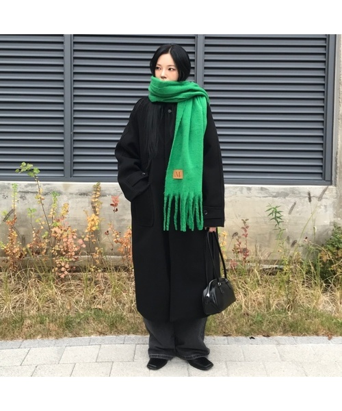 MUCENT(ムセント)の「フレッソレザー ワッペン バルマカン 裏地 キルティング ダウンコート (成人男女共用)(チェスターコート・レディース・ブラック・FREE)」の1枚目の写真
