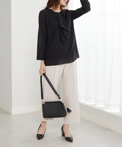 BELLUNA PLUS（ベルーナ）の「＜Ｃ／Ｓ＞ドットシフォンボウタイブラウス（シャツ/ブラウス・レディース・アイボリー/ブラック・MEDIUM/LARGE/X-LARGE）」の15枚目の写真