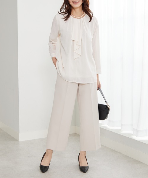 BELLUNA PLUS（ベルーナ）の「＜Ｃ／Ｓ＞ドットシフォンボウタイブラウス（シャツ/ブラウス・レディース・アイボリー/ブラック・MEDIUM/LARGE/X-LARGE）」の7枚目の写真