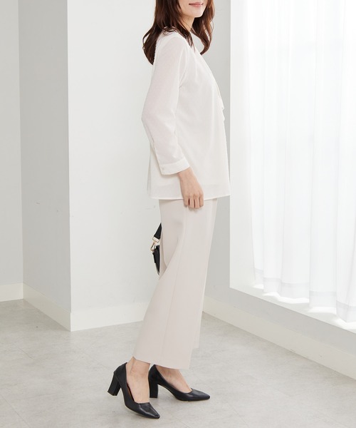 BELLUNA PLUS（ベルーナ）の「＜Ｃ／Ｓ＞ドットシフォンボウタイブラウス（シャツ/ブラウス・レディース・アイボリー/ブラック・MEDIUM/LARGE/X-LARGE）」の11枚目の写真