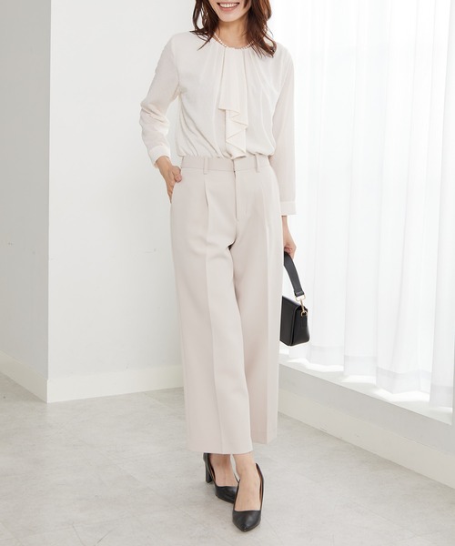 BELLUNA PLUS（ベルーナ）の「＜Ｃ／Ｓ＞ドットシフォンボウタイブラウス（シャツ/ブラウス・レディース・アイボリー/ブラック・MEDIUM/LARGE/X-LARGE）」の9枚目の写真