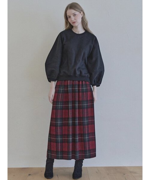 AVANT-G(アバン)の「Tartan Check Pleated Maxi Skirt - RED(スカート・レディース・その他・FREE)」の1枚目の写真