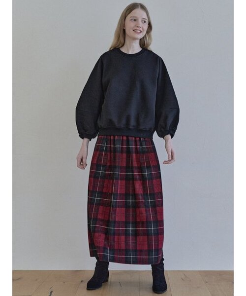 AVANT-G(アバン)の「Tartan Check Pleated Maxi Skirt - RED(スカート・レディース・その他・FREE)」の4枚目の写真
