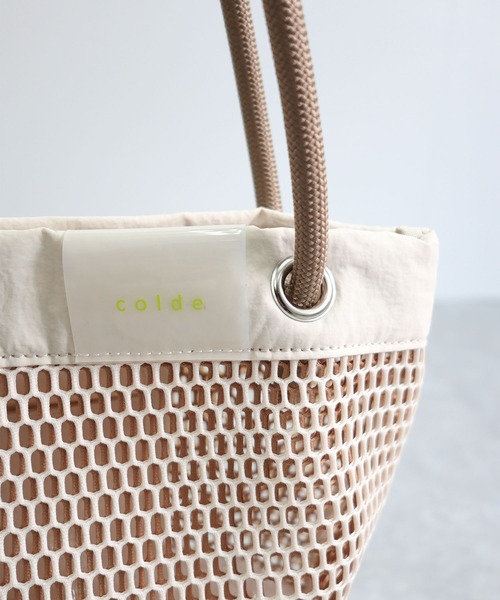 COLDE （コルデ）の「メッシュトートバッグ（トートバッグ・レディース・ネイビー/アイボリー/ブラック・FREE）」の5枚目の写真