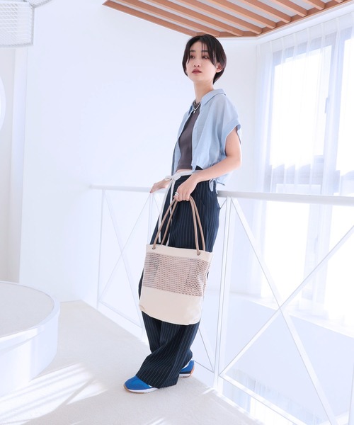 COLDE （コルデ）の「メッシュトートバッグ（トートバッグ・レディース・ネイビー/アイボリー/ブラック・FREE）」の9枚目の写真