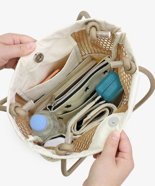 COLDE （コルデ）の「メッシュトートバッグ（トートバッグ・レディース・ネイビー/アイボリー/ブラック・FREE）」の14枚目の写真