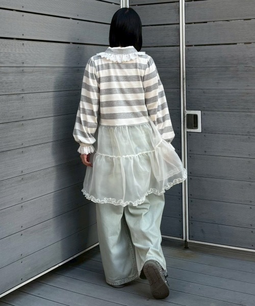 Candy Stripper（キャンディストリッパー）の「TATTERED LAYERED DENIM パンツ（デニムパンツ・レディース・ブルー系その他/ライトインディゴブルー・FREE）」の13枚目の写真