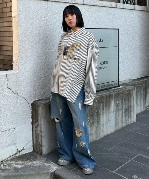 Candy Stripper（キャンディストリッパー）の「TATTERED LAYERED DENIM パンツ（デニムパンツ・レディース・ブルー系その他/ライトインディゴブルー・FREE）」の15枚目の写真