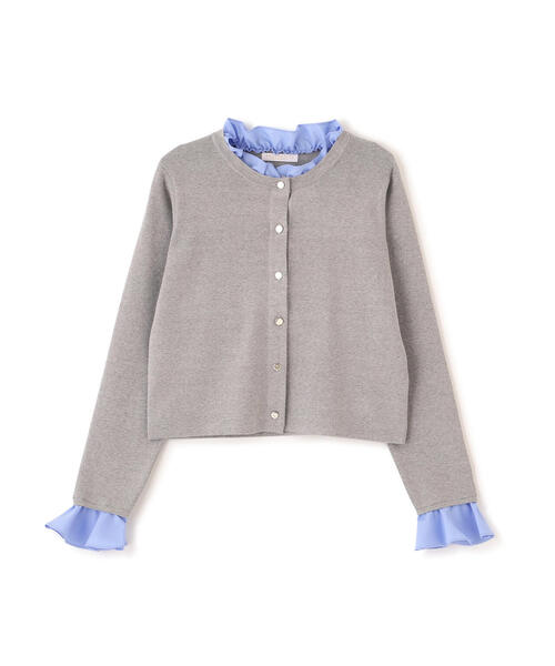 PROPORTION BODY DRESSING（プロポーションボディドレッシング）の「フリルショートカーデ / 1216174200（カーディガン/ボレロ・レディース・ネイビー/ホワイト系その他/グレー系その他・MEDIUM/SMALL）」の4枚目の写真