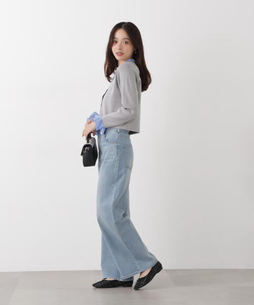 PROPORTION BODY DRESSING（プロポーションボディドレッシング）の「フリルショートカーデ / 1216174200（カーディガン/ボレロ・レディース・ネイビー/ホワイト系その他/グレー系その他・MEDIUM/SMALL）」の12枚目の写真