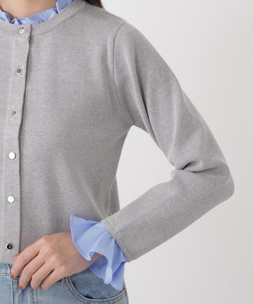 PROPORTION BODY DRESSING（プロポーションボディドレッシング）の「フリルショートカーデ / 1216174200（カーディガン/ボレロ・レディース・ネイビー/ホワイト系その他/グレー系その他・MEDIUM/SMALL）」の20枚目の写真