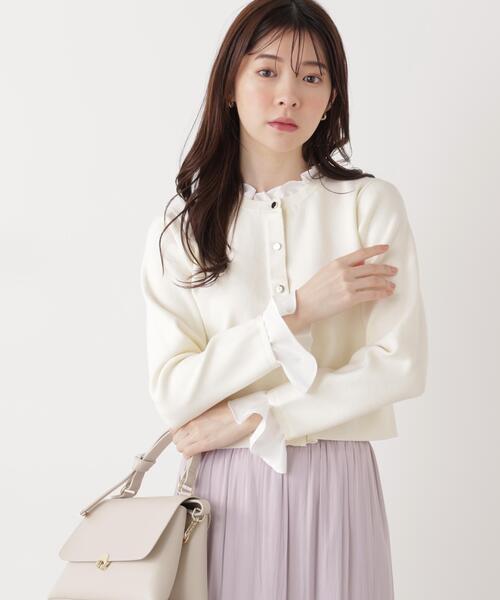 PROPORTION BODY DRESSING(プロポーションボディドレッシング)の「フリルショートカーデ / 1216174200(カーディガン/ボレロ・レディース・ネイビー/ホワイト系その他/グレー系その他・MEDIUM/SMALL)」の20枚目の写真