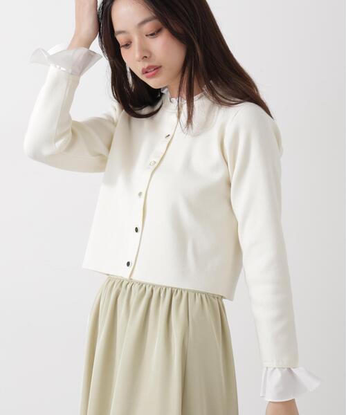 PROPORTION BODY DRESSING(プロポーションボディドレッシング)の「フリルショートカーデ / 1216174200(カーディガン/ボレロ・レディース・ネイビー/ホワイト系その他/グレー系その他・MEDIUM/SMALL)」の22枚目の写真
