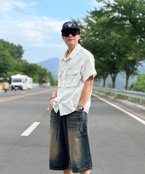 CARGOBROS(カーゴブロス)の「サンドブラシポケットバミューダデニムショートパンツ(ディープブルー)(その他パンツ・メンズ・その他・FREE)」の8枚目の写真