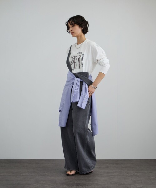 SALON adam et rope'（サロン アダム エ ロペ）の「【KARL BLOSSFELDT  by SALON】フォトロングスリーブTシャツ（Tシャツ/カットソー・レディース・チャコールグレー/グレー/ホワイト/ホワイト系その他・FREE）」の12枚目の写真