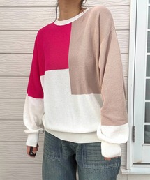 Q | ブロッキングカラーニット(ニット/セーター)