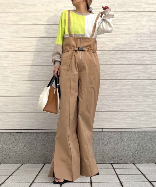 Q（キュー）の「ブロッキングカラーニット（ニット/セーター・レディース・ライトグレー/ネイビー/アイボリー・MEDIUM）」の22枚目の写真