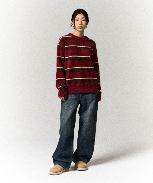 SLOWACID（スローアシッド）の「ヘアリーストライププルオーバーニット[レッド]（ニット/セーター・レディース・その他・LARGE/MEDIUM/SMALL）」の5枚目の写真