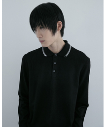 KIRYU（キリュウ）の「HAND STITCH POLO KNIT (BLACK)（ニット/セーター）」