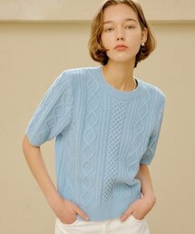 LOOKAST | ブルーロウケーブルウールニット / BLUE ROWE CABLE WOOL KNIT(ニット/セーター)