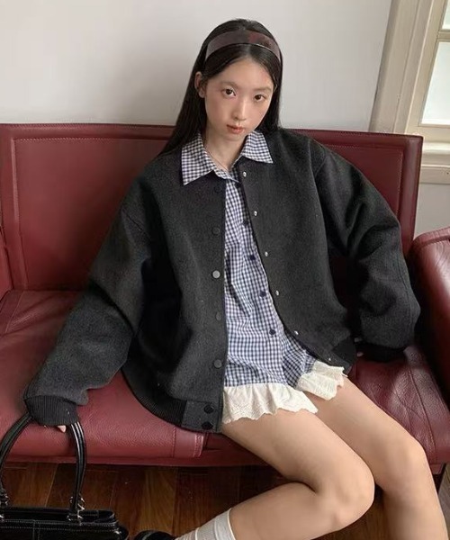 Achic(アシック)の「レース付きチェックシャツ(シャツ/ブラウス・レディース・ブルー・M)」の11枚目の写真