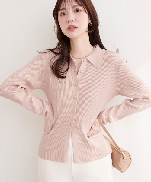 natural couture（ナチュラルクチュール）の「くるみ釦リブニット（ニット/セーター・レディース・ネイビー/ミント/サックスブルー/アイボリー/ピンク・FREE）」の5枚目の写真