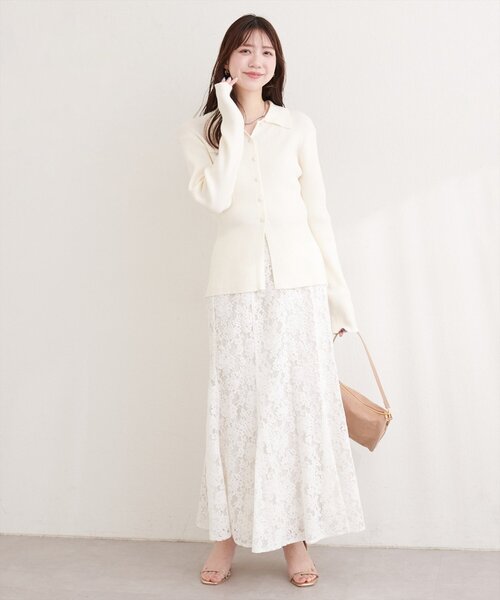 natural couture（ナチュラルクチュール）の「くるみ釦リブニット（ニット/セーター・レディース・ネイビー/ミント/サックスブルー/アイボリー/ピンク・FREE）」の19枚目の写真