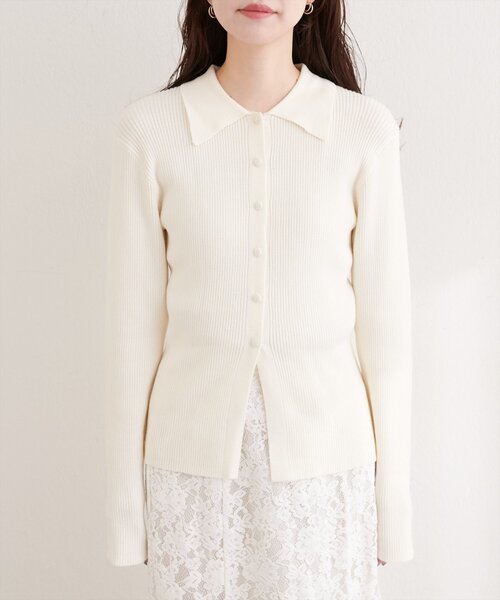 natural couture（ナチュラルクチュール）の「くるみ釦リブニット（ニット/セーター・レディース・ネイビー/ミント/サックスブルー/アイボリー/ピンク・FREE）」の20枚目の写真