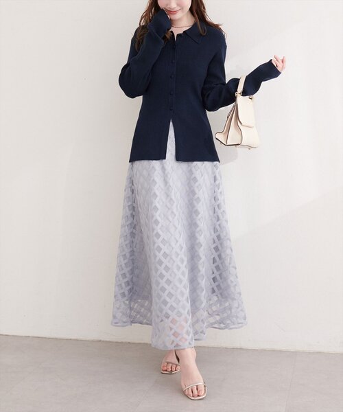 natural couture（ナチュラルクチュール）の「くるみ釦リブニット（ニット/セーター・レディース・ネイビー/ミント/サックスブルー/アイボリー/ピンク・FREE）」の10枚目の写真