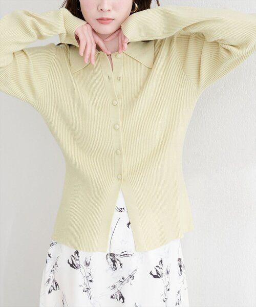 natural couture（ナチュラルクチュール）の「くるみ釦リブニット（ニット/セーター・レディース・ネイビー/ミント/サックスブルー/アイボリー/ピンク・FREE）」の11枚目の写真