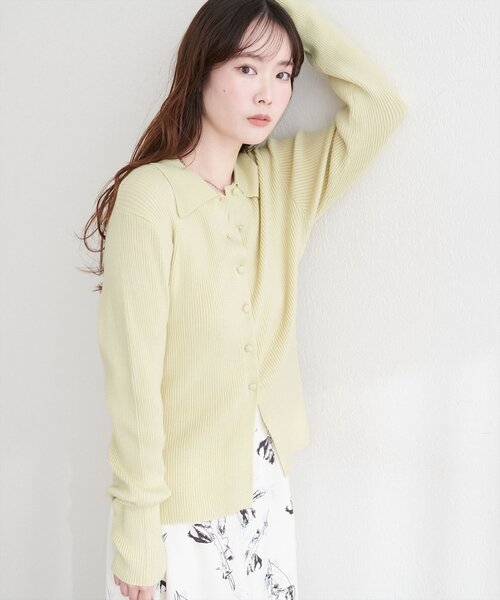 natural couture（ナチュラルクチュール）の「くるみ釦リブニット（ニット/セーター・レディース・ネイビー/ミント/サックスブルー/アイボリー/ピンク・FREE）」の12枚目の写真