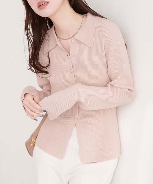 natural couture（ナチュラルクチュール）の「くるみ釦リブニット（ニット/セーター・レディース・ネイビー/ミント/サックスブルー/アイボリー/ピンク・FREE）」の15枚目の写真