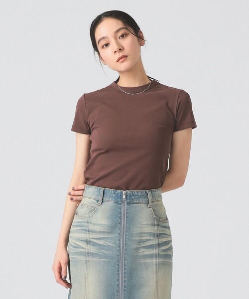 Ray BEAMS(レイビームス)の「【別注】PICCADILLY / リブ Tシャツ(Tシャツ/カットソー・レディース・レッド/ブラウン/プラム・ONE SIZE)」の1枚目の写真