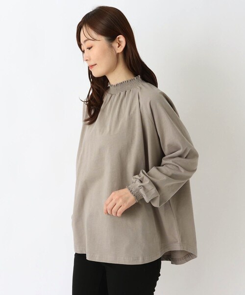 one'sterrace(ワンズテラス)の「コットンシャーリング 長袖ラグランプルオーバー(Tシャツ/カットソー・レディース・ベージュ系その他7/ピンク系9/アイボリー系8/ブラック系8・02)」の3枚目の写真