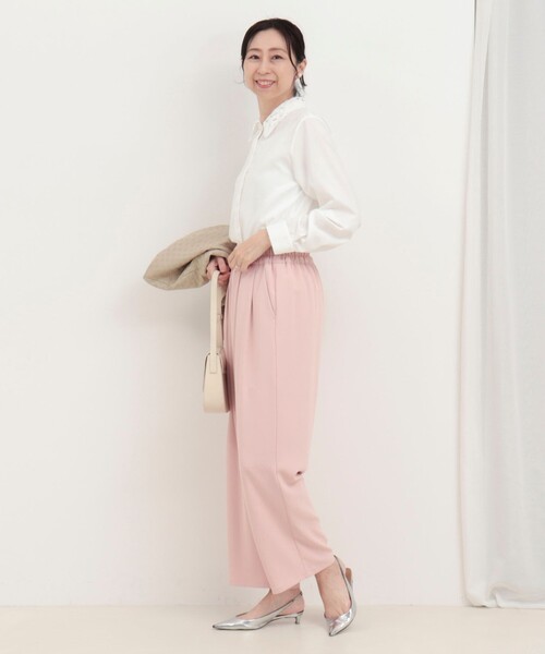 MICO COULIER(ミコクリエ)の「ポリブロード取り外し衿2WAYシャツ(シャツ/ブラウス・レディース・オフホワイト/チャコールグレー・38)」の15枚目の写真