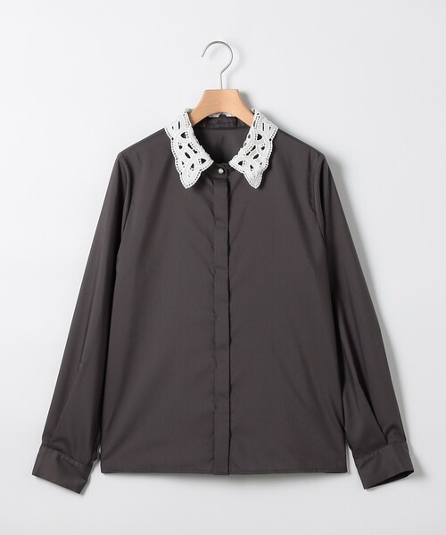 MICO COULIER(ミコクリエ)の「ポリブロード取り外し衿2WAYシャツ(シャツ/ブラウス・レディース・オフホワイト/チャコールグレー・38)」の21枚目の写真