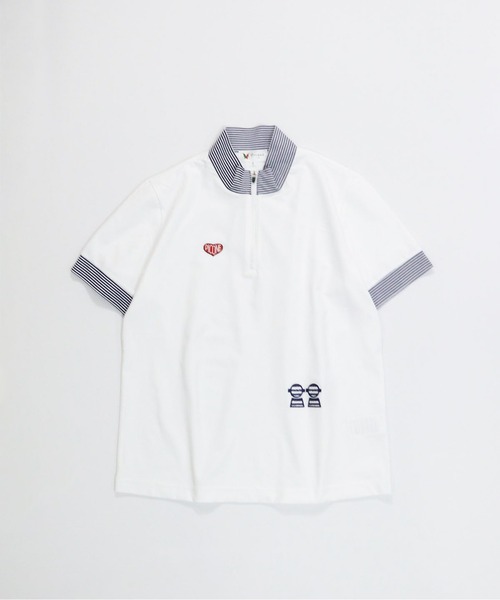 Picone CLUB（ピッコーネクラブ）の「UV速乾ハーフジッププルオーバー（Tシャツ/カットソー・レディース・ライトブルー/ネイビー/ホワイト・13号/11号/9号）」の2枚目の写真